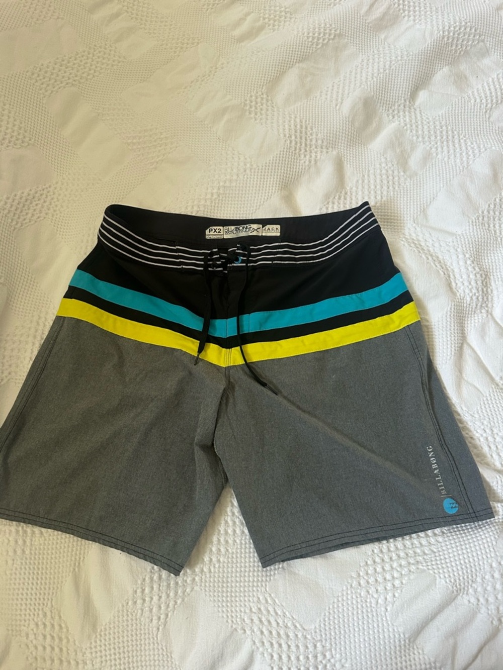 Billabong Black Swim Trunks with White Label